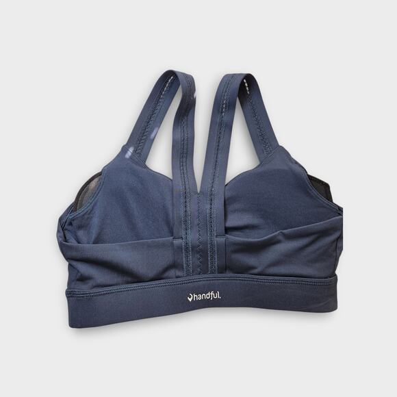 Handful Womens Y-Back Sports Bra Navy Blue S Active Support Gym Workout - Picture 7 of 7